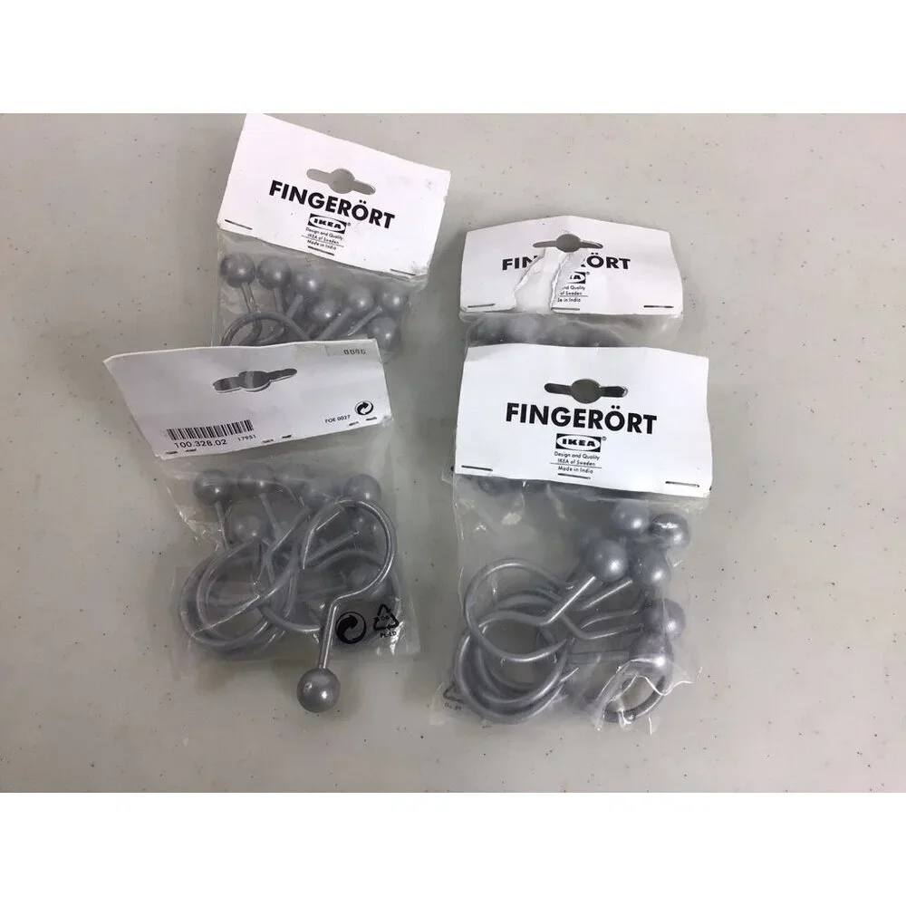 IKEA Shower Curtain Hooks Brushed Nickel New 24